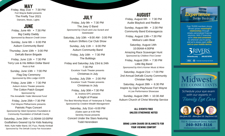 Printable Schedule – DeKalb Outdoor Theater New